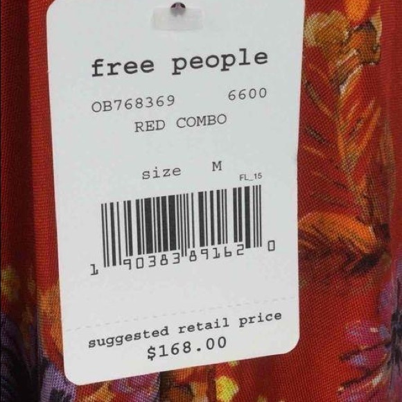 NWT Free People Red Long Sleeve Mini Dress Size M - Picture 6 of 10